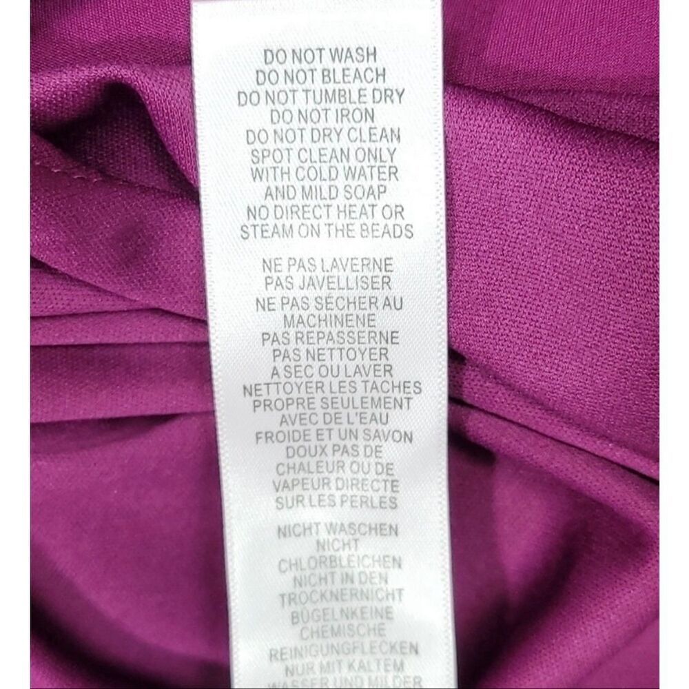 Adrianna Papell Size 6 Off Shoulder Trumpet Formal Gown Fuchsia Purple Pink NWT - Picture 14 of 16